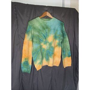 Princess Polly Knit Sweater Womens Size M/L Tie Dye Floral Ugly Sweater Relaxed